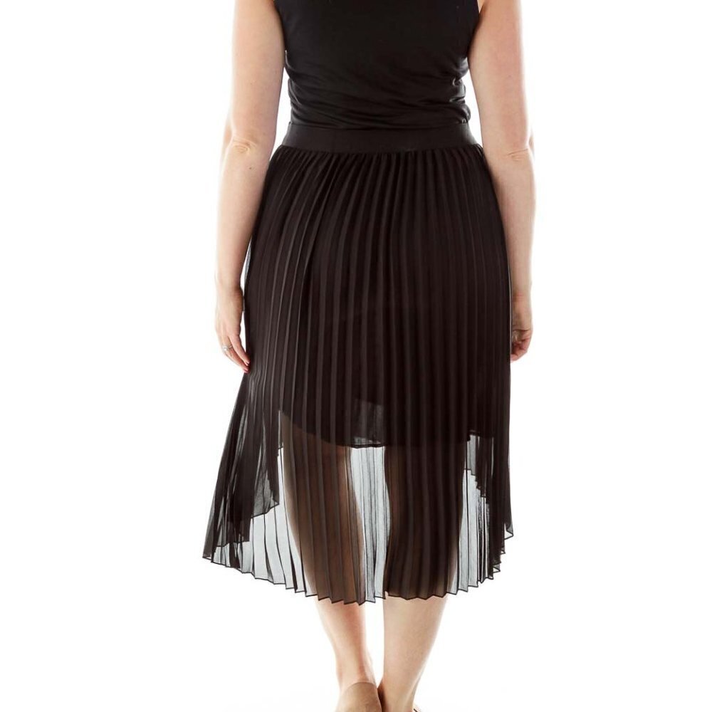 philosophy Black Pleated Midi Skirt - Picture 3 of 3